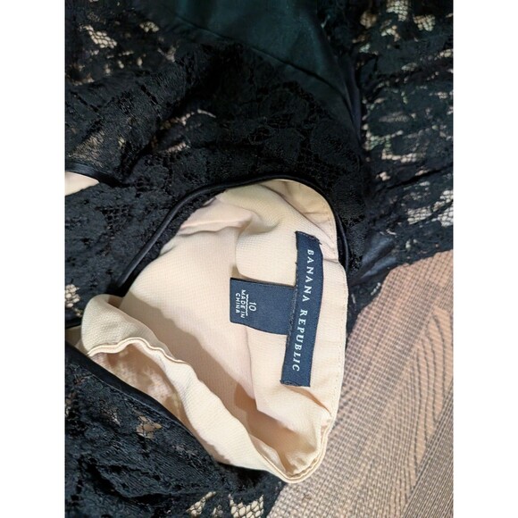 Banana Republic Black Lace Cocktail Wedding Guest Dress Sz 10 - Picture 3 of 3